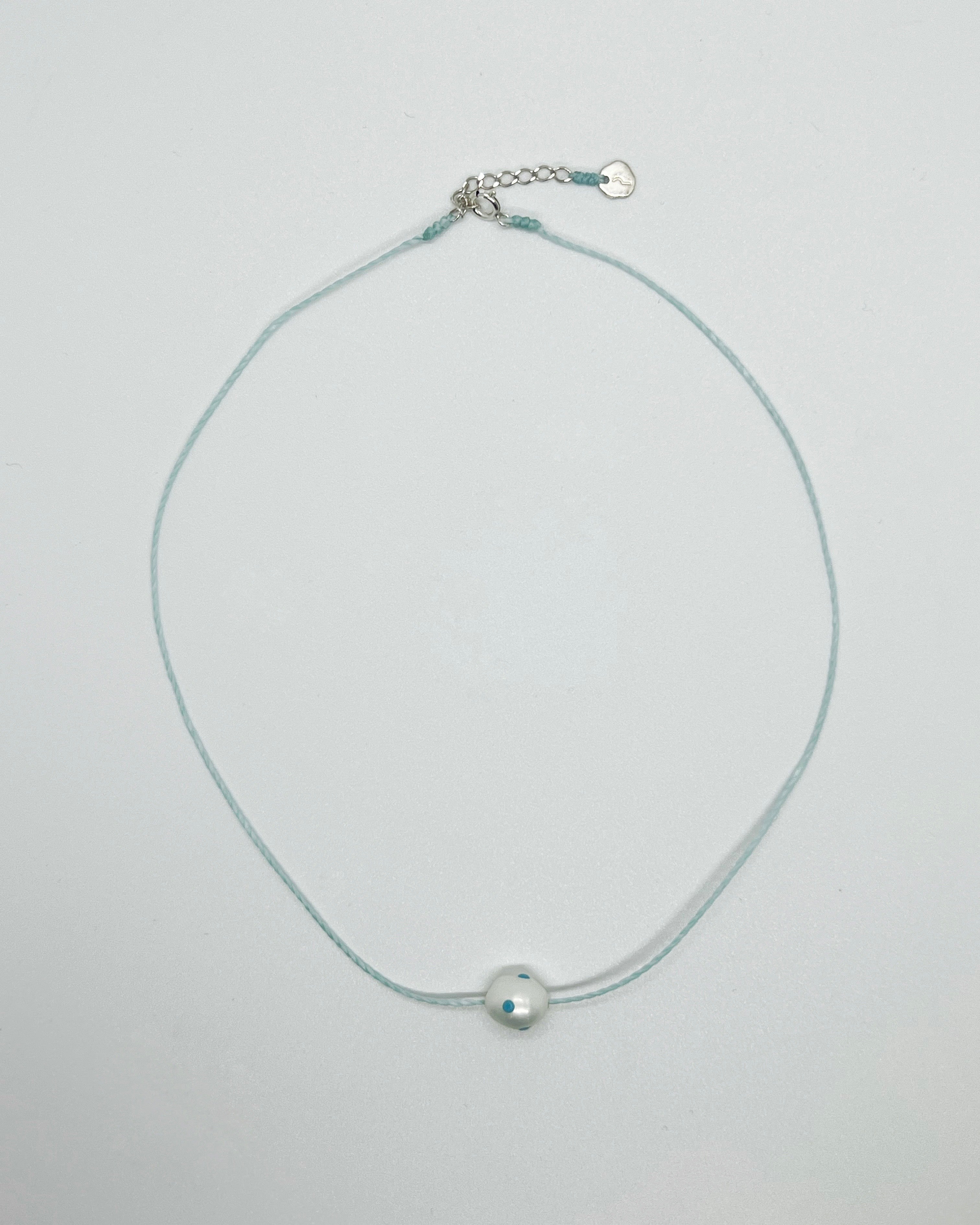 Irregular polkadots string necklace, Turquoise