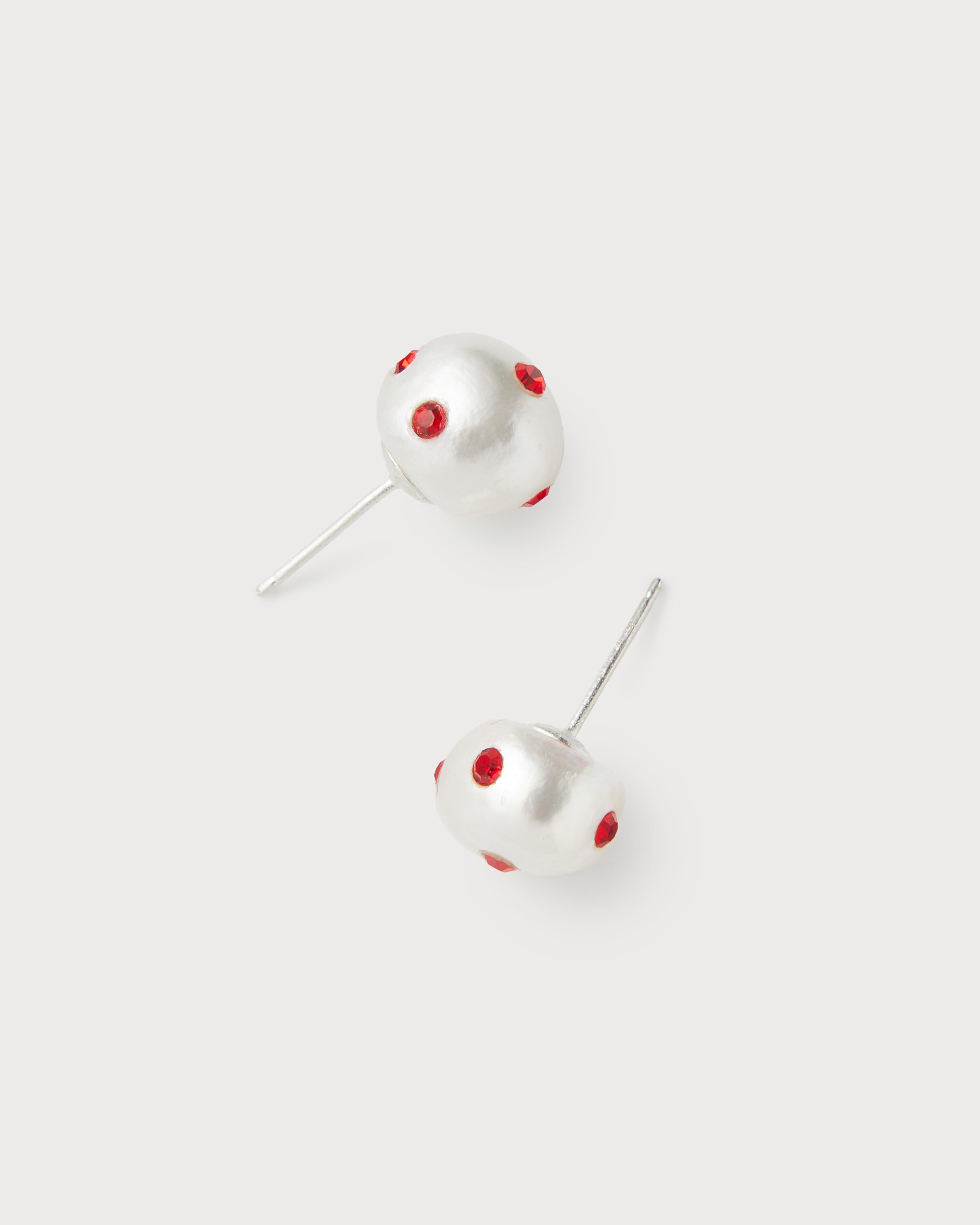 Irregular Polkadots Earrings, Red