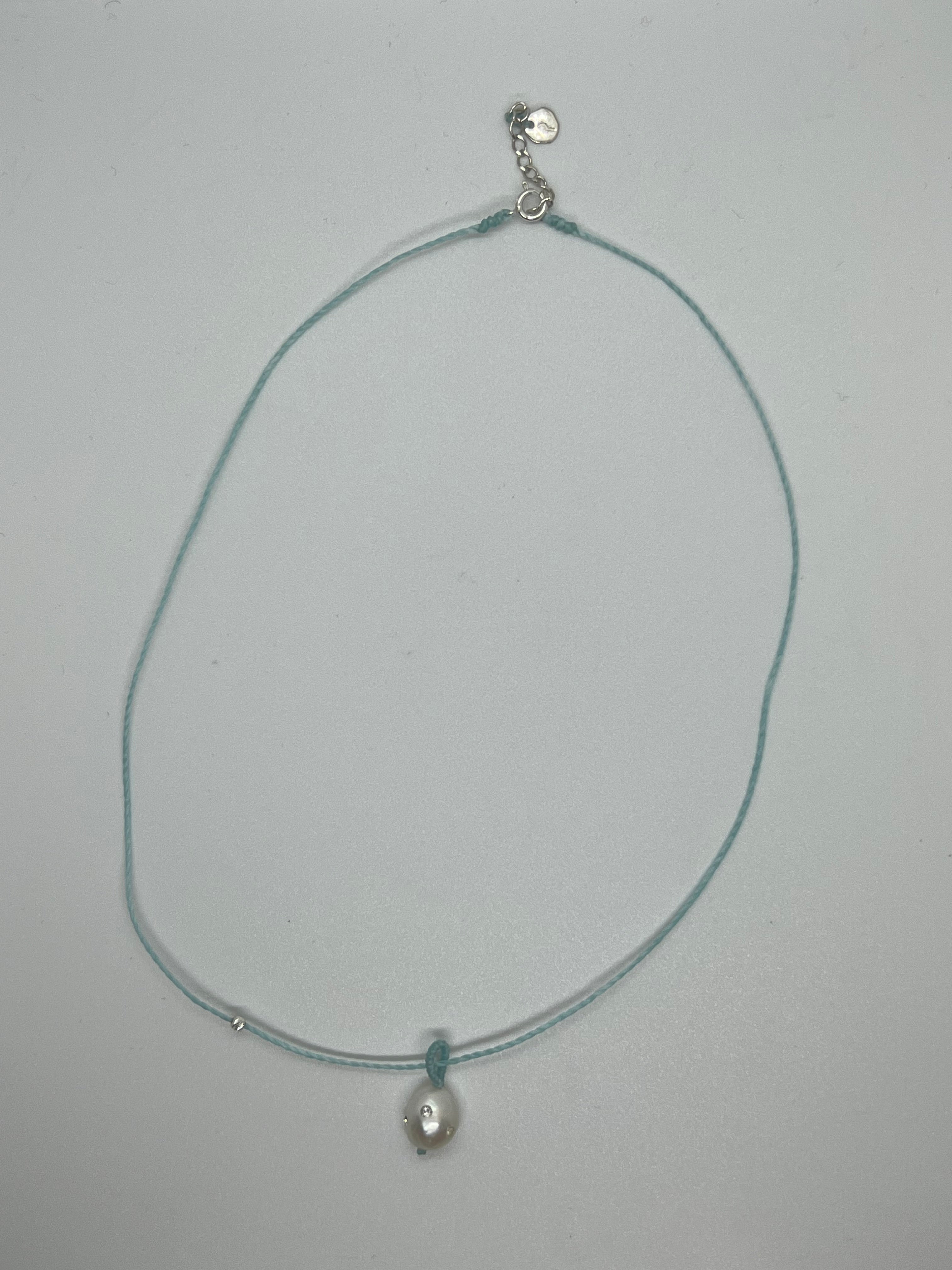 Irregular polkadots charm necklace, Turquoise