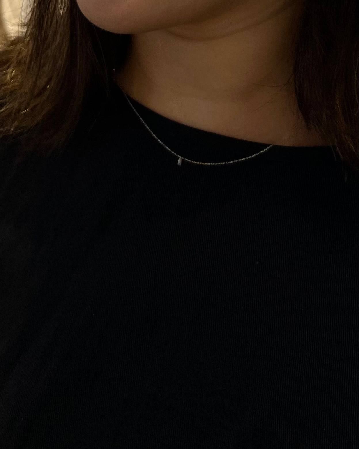 Natural 0.03 carat diamond with 18k white gold necklace