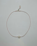 Irregular polkadots string necklace, Pale pink