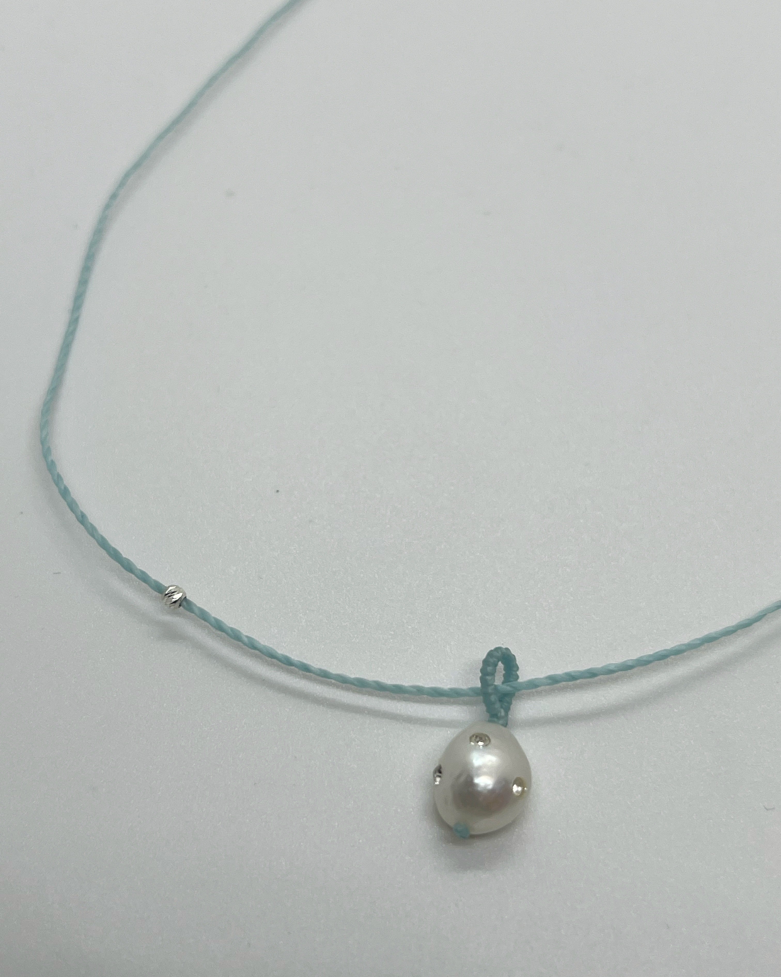 Irregular polkadots charm necklace, Turquoise