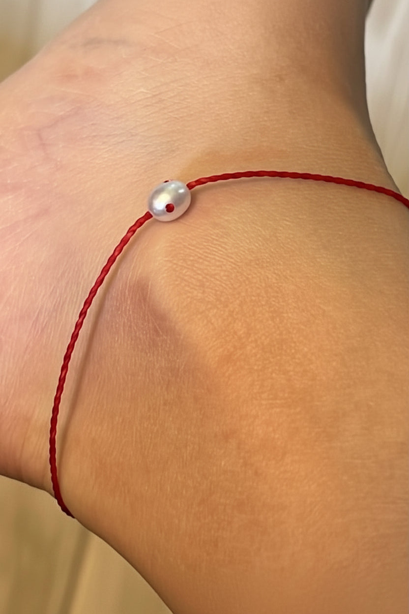 Polkadots String Anklet, Red (腳鏈）