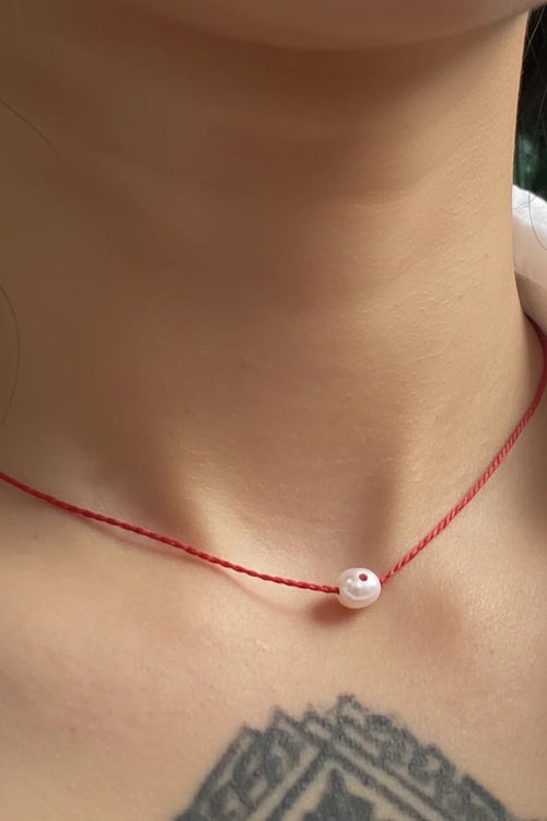 Exclusive item | Polkadots String Necklace, Red