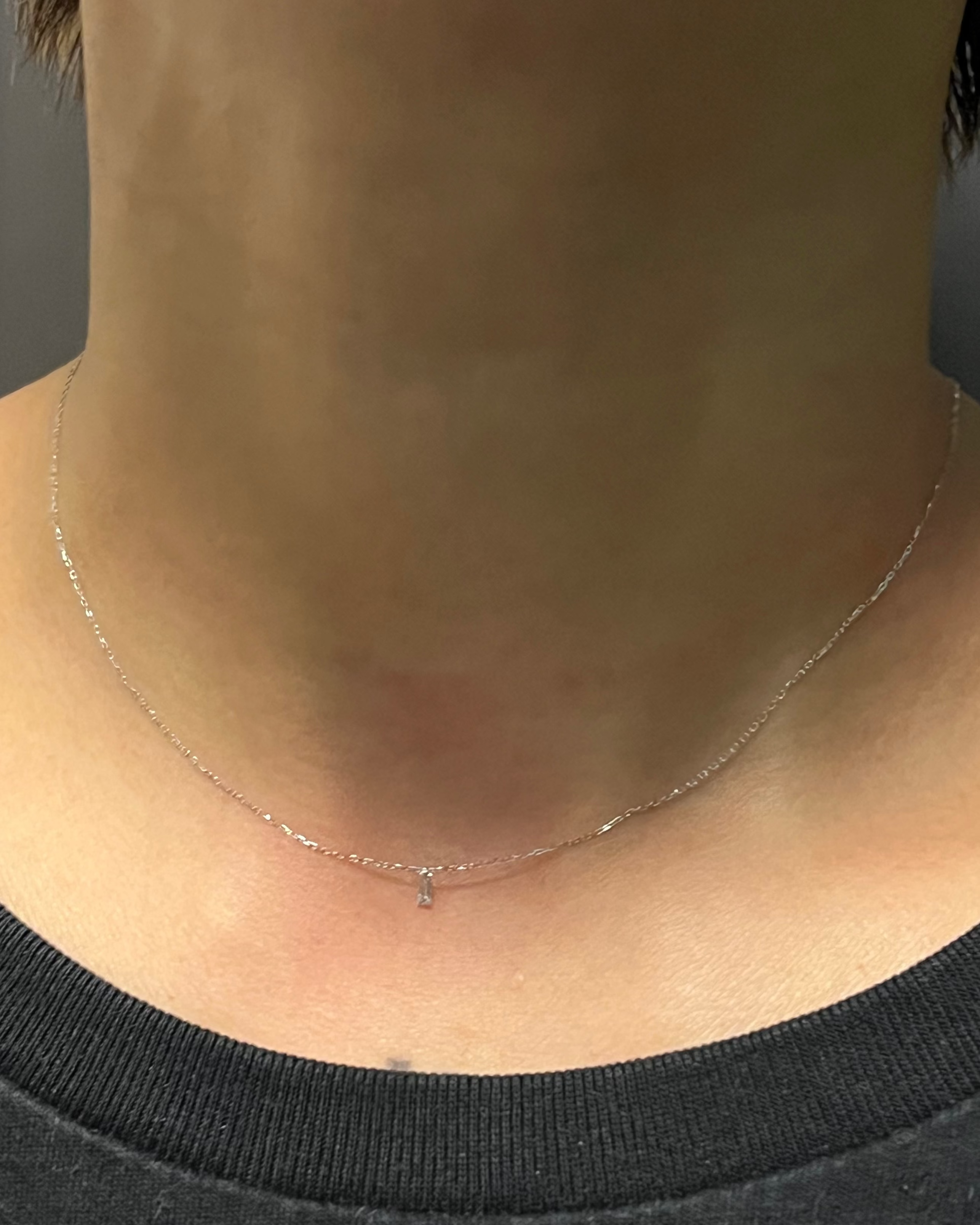 Natural 0.03 carat diamond with 18k white gold necklace