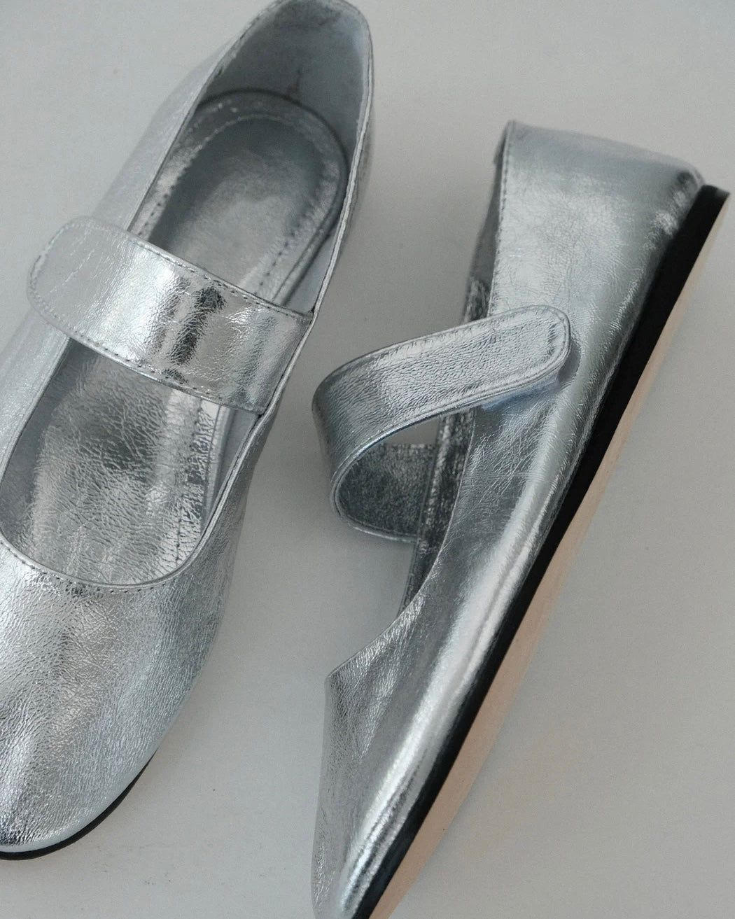 Mary Janes Velcro | Silver