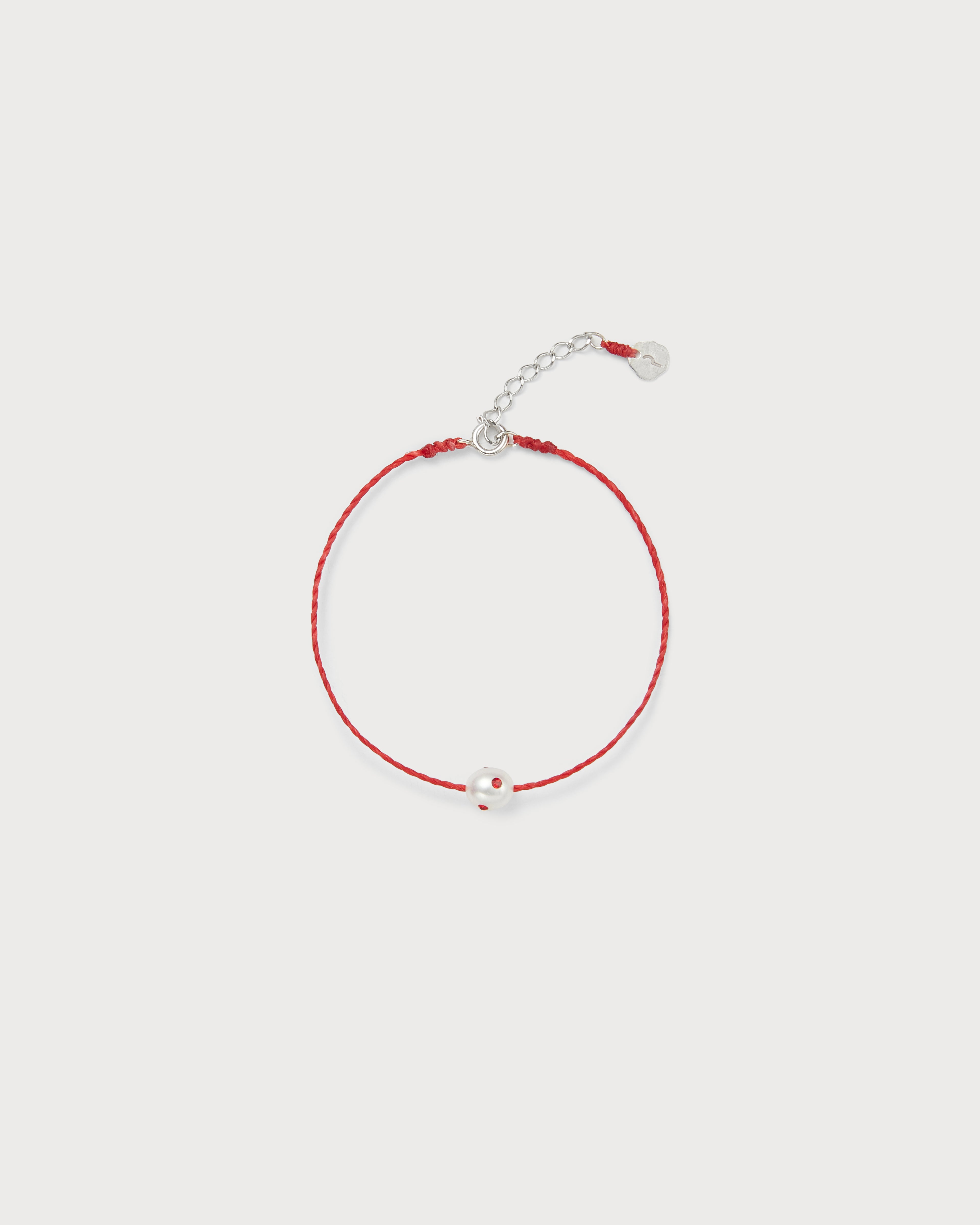 Polkadots string bracelet, Red