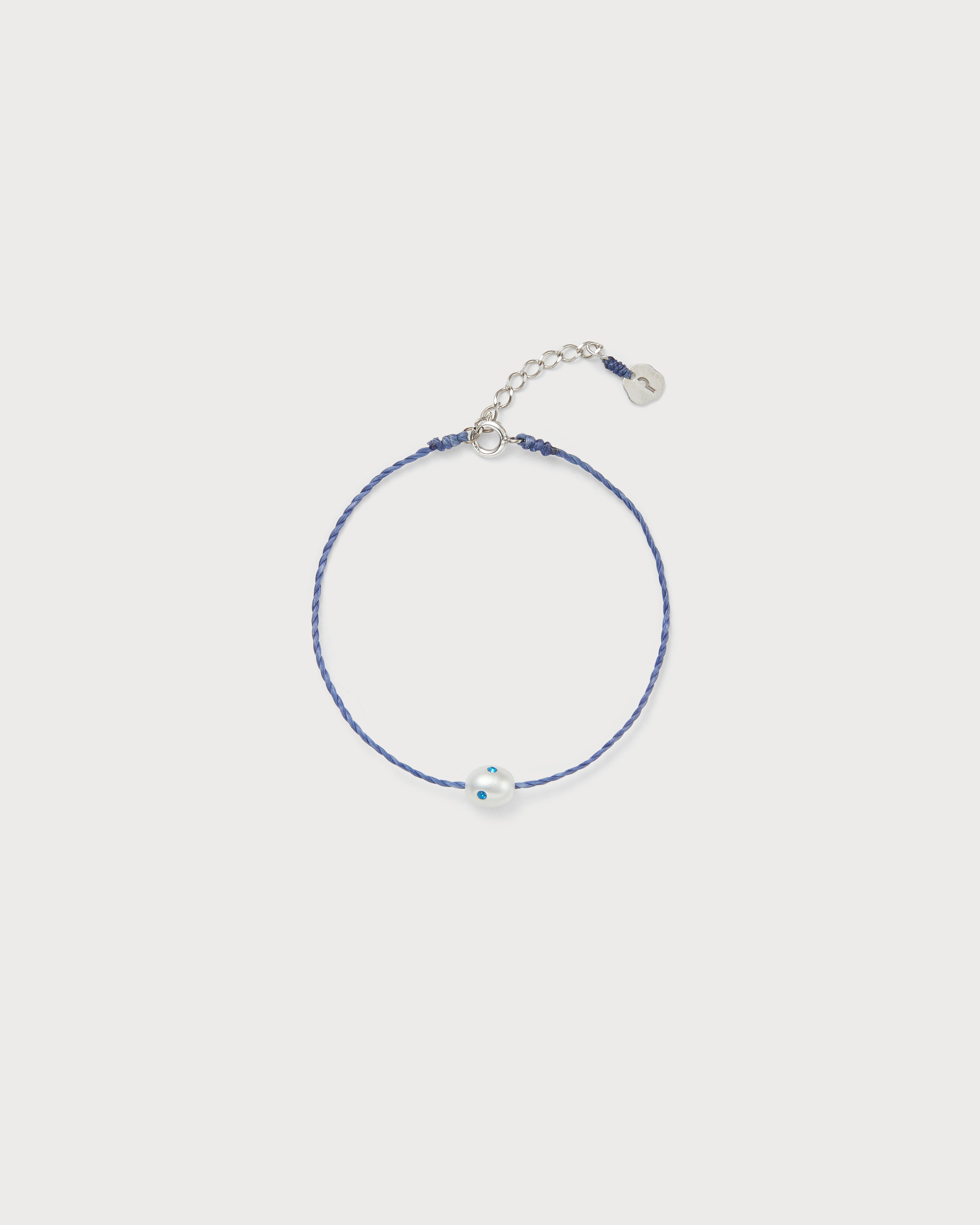 Polkadots string bracelet, blue