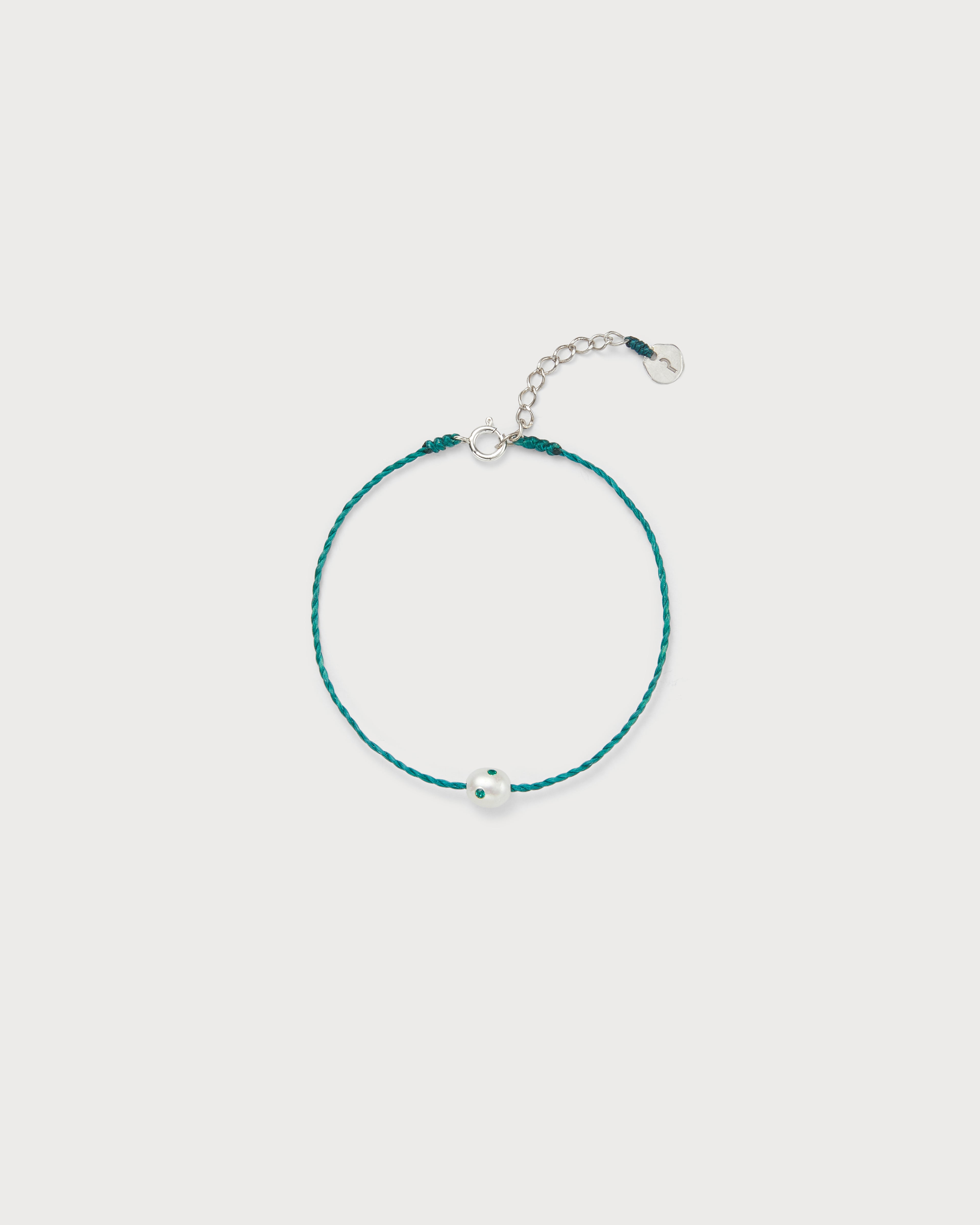 Polkadots string bracelet, Green
