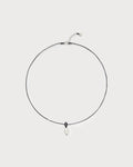 Irregular polkadots charm necklace, black