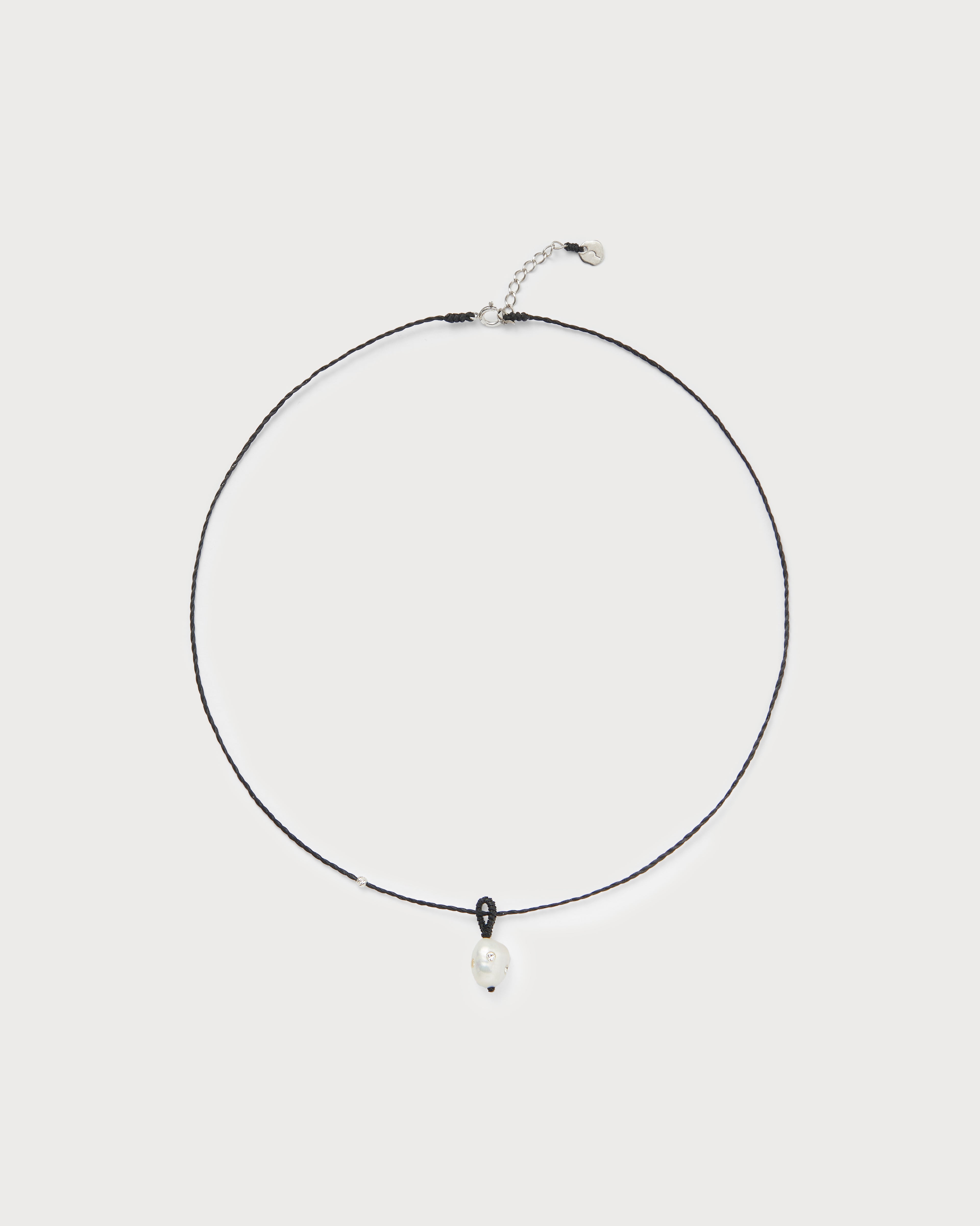 Irregular polkadots charm necklace, black