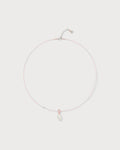 Irregular polkadots charm necklace, Pale pink