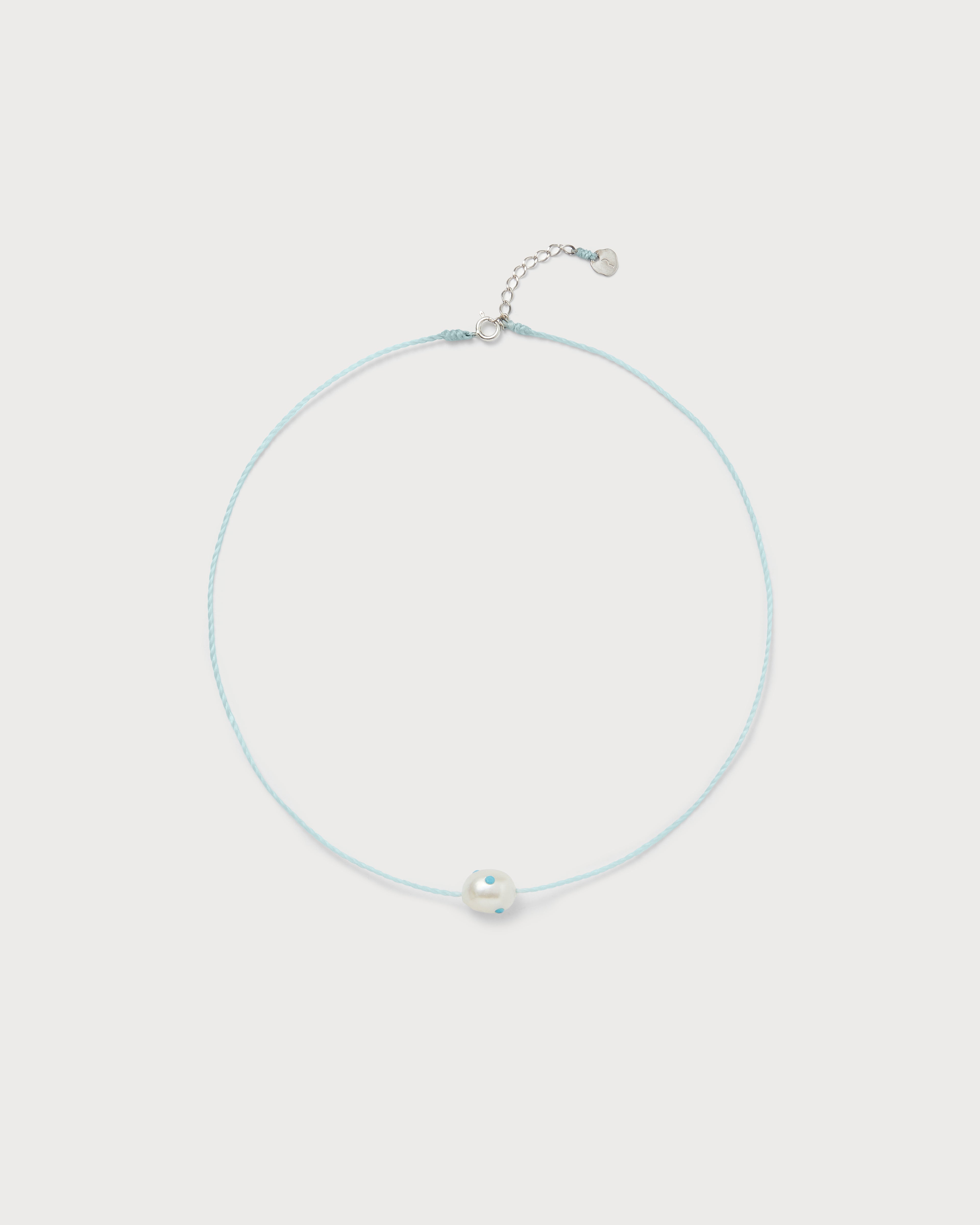 Irregular polkadots string necklace, Turquoise