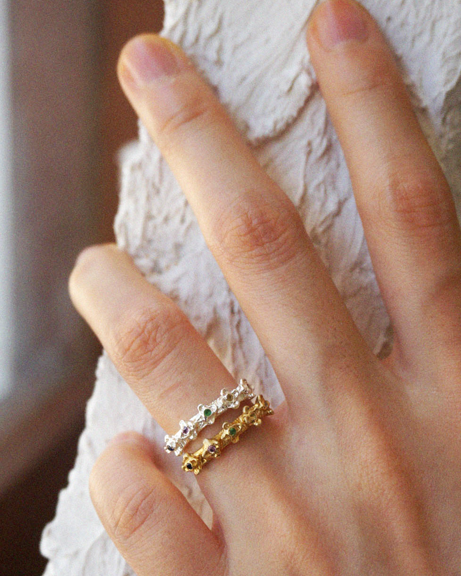 Jardin stone ring (14k gold plated)