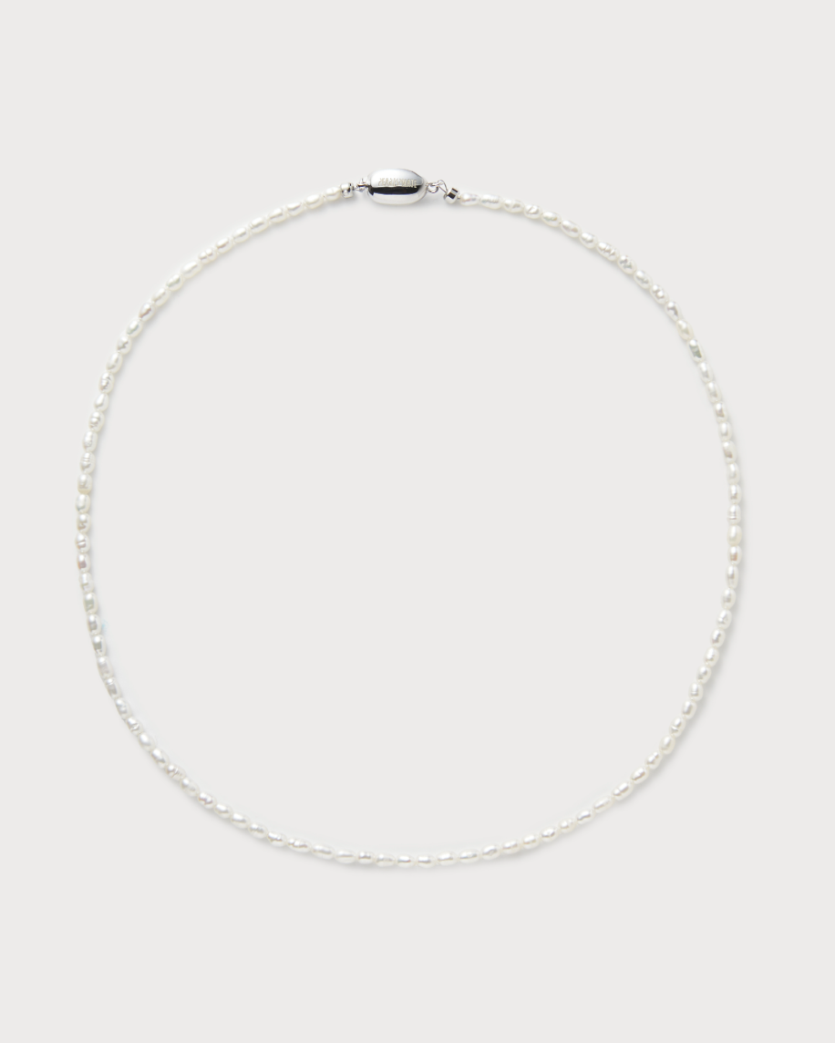 Tiny Oval Pearl Necklace