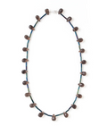 Smokey quartz beads necklace_blue