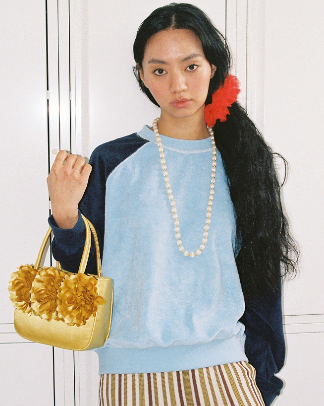 Rose mini basket bag (gold)